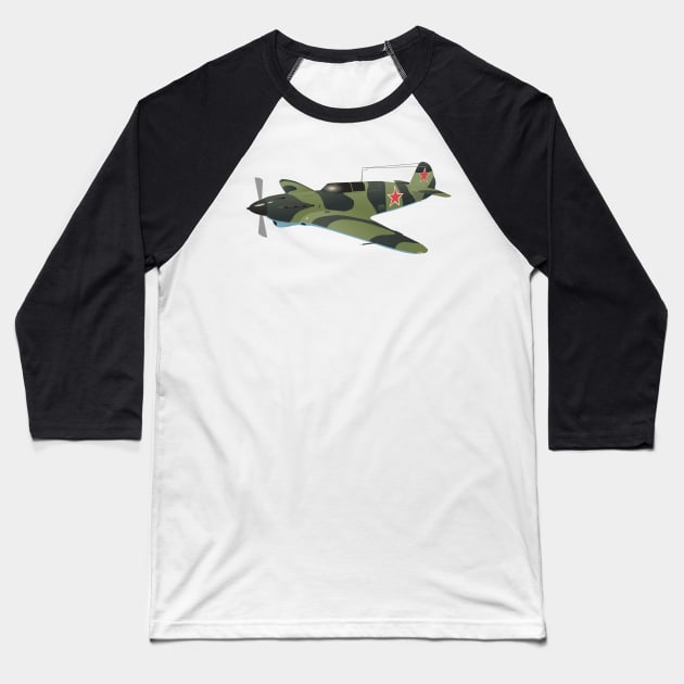 Yak-7 Soviet WW2 Fighter Aircraft Baseball T-Shirt by NorseTech